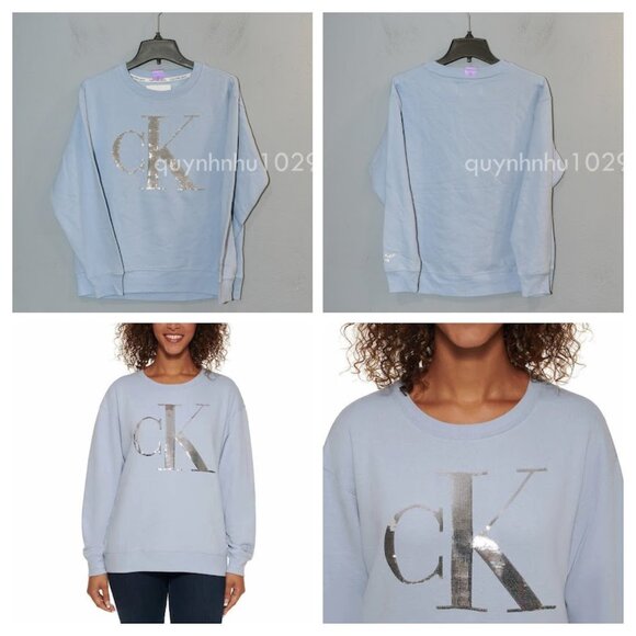 Calvin Klein Jeans Ladies' Sequin Pullover in blue - Picture 1 of 5